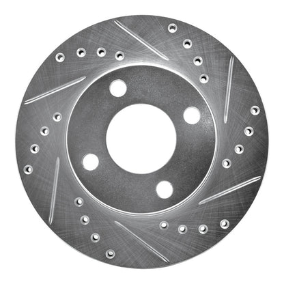 R1 Concepts R1 90-91 Audi 90 Quattro Front Right Drilled & Slotted Silver Brake Rotor