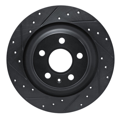 R1 Concepts R1 -25 Volvo XC40 Rear Left Drilled & Slotted Black Brake Rotor