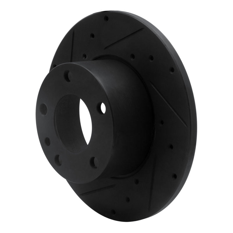 R1 Concepts R1 76-76 BMW 530I Front Left Drilled & Slotted Black Brake Rotor