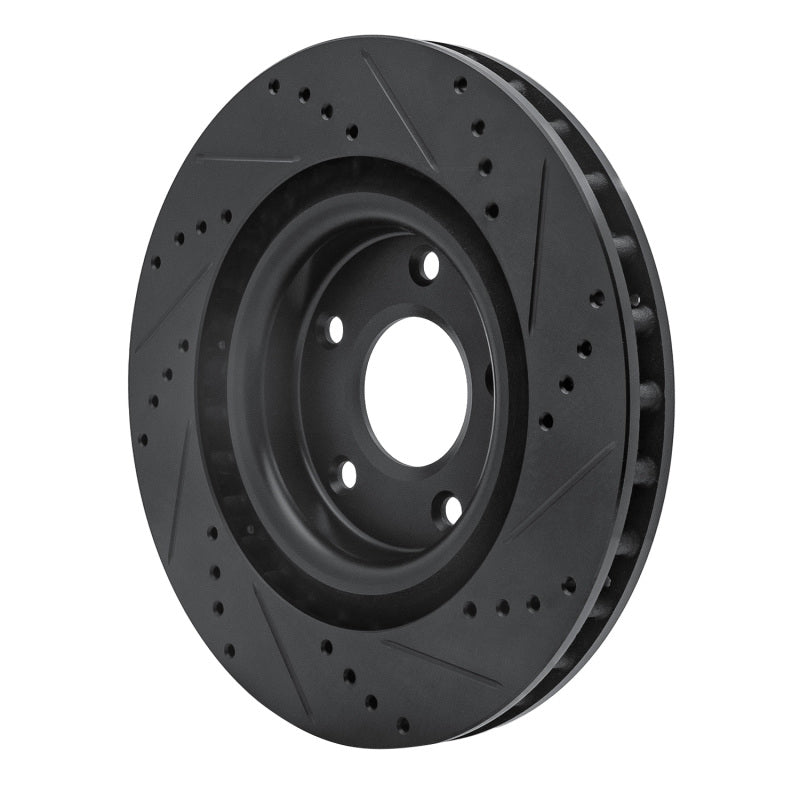 R1 Concepts R1 05-13 Cadillac XLR Front Left Drilled & Slotted Black Brake Rotor