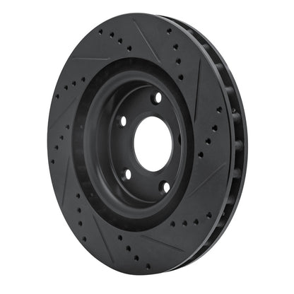 R1 Concepts R1 05-13 Cadillac XLR Front Left Drilled & Slotted Black Brake Rotor