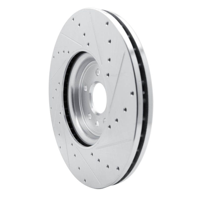 R1 Concepts R1 16-24 Jaguar XF Front Left Drilled & Slotted Silver Brake Rotor
