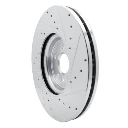 R1 Concepts R1 16-24 Jaguar XF Front Left Drilled & Slotted Silver Brake Rotor