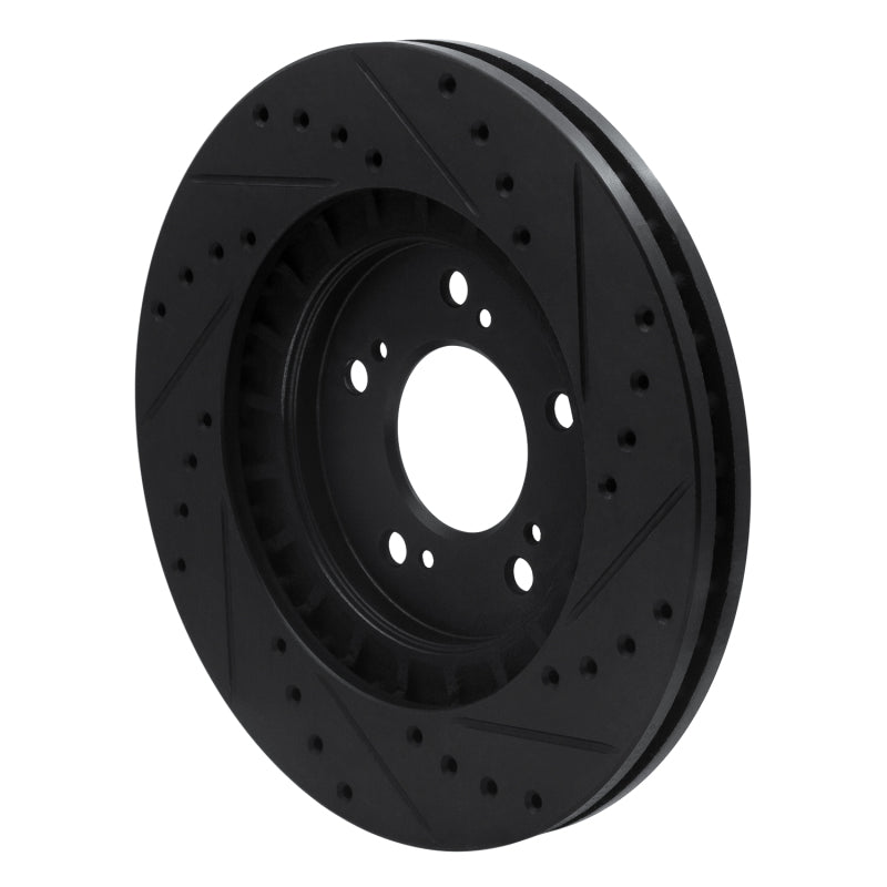 R1 Concepts R1 97-05 Acura NSX Front Left Drilled & Slotted Black Brake Rotor