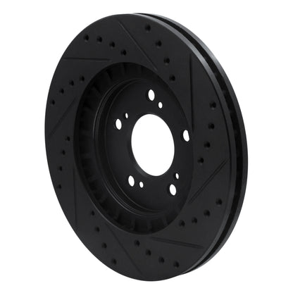 R1 Concepts R1 97-05 Acura NSX Front Left Drilled & Slotted Black Brake Rotor
