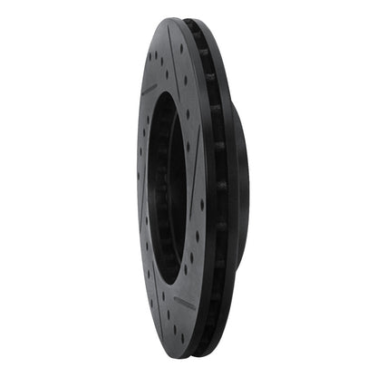 R1 Concepts R1 90-91 Toyota Celica Front Left Drilled & Slotted Black Brake Rotor