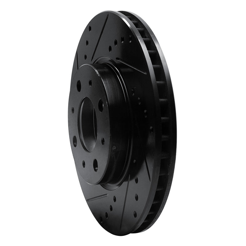 R1 Concepts R1 93-95 Volvo 850 Front Left Drilled & Slotted Black Brake Rotor