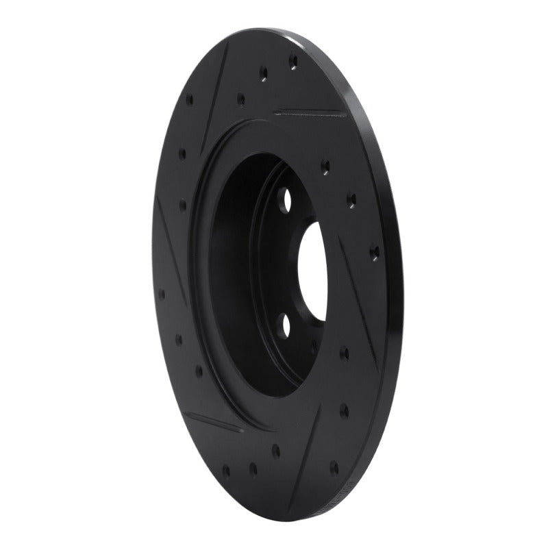 R1 Concepts R1 87-89 Toyota MR2 Rear Right Drilled & Slotted Black Brake Rotor