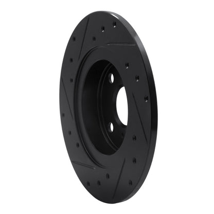 R1 Concepts R1 87-89 Toyota MR2 Rear Right Drilled & Slotted Black Brake Rotor