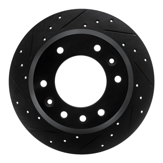 R1 Concepts R1 06-14 Hyundai Entourage Rear Left Drilled & Slotted Black Brake Rotor