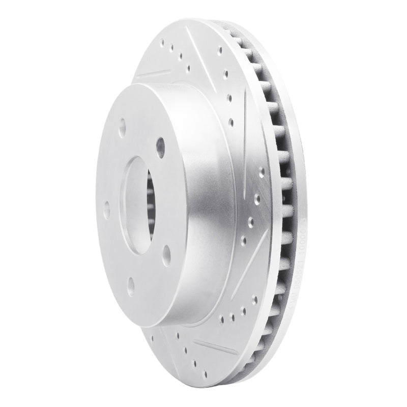 R1 Concepts R1 00-02 Dodge Ram 1500 Pickup Front Right Drilled & Slotted Silver Brake Rotor