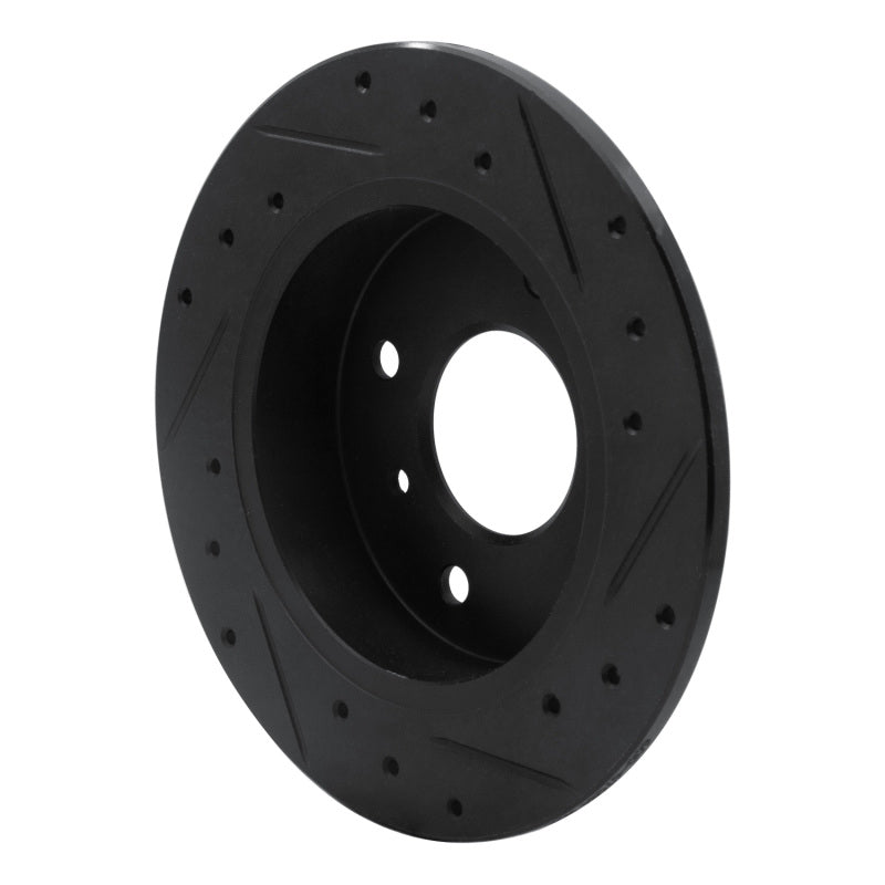 R1 Concepts R1 90-06 Infiniti G20 Rear Left Drilled & Slotted Black Brake Rotor