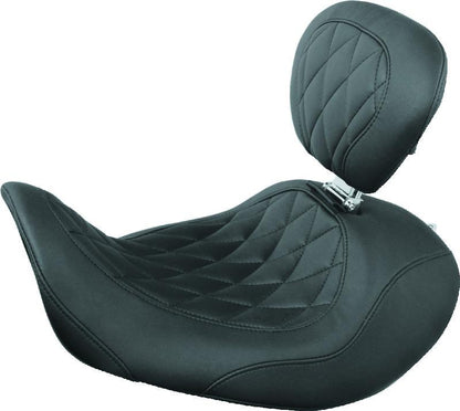 Mustang Motorcycle Mustang 09-17 Yamaha V-Star 950, 950 Tourer Std Touring 2PC Seat w/Driver Backrest - Black