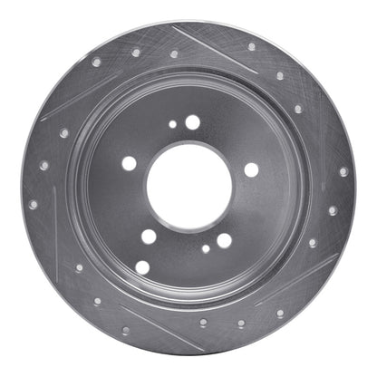 R1 Concepts R1 01-16 Hyundai Santa Fe Rear Left Drilled & Slotted Silver Brake Rotor