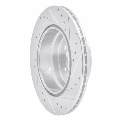 R1 Concepts R1 07-19 BMW X6 Rear Left Drilled & Slotted Silver Brake Rotor