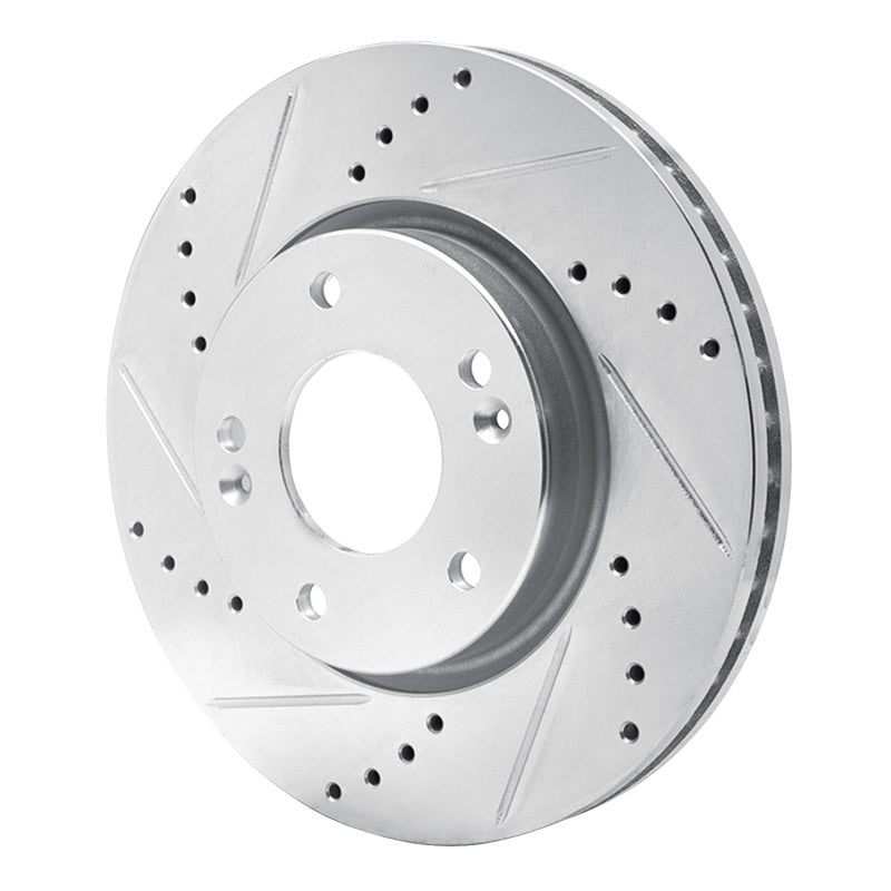 R1 Concepts R1 03-13 Hyundai Sonata Front Left Drilled & Slotted Silver Brake Rotor