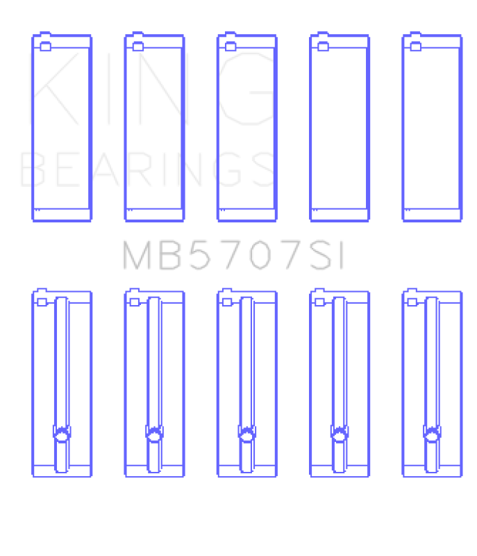 King Engine Bearings Hyundai G4KE / G4KC (Size +5) Main Bearings (Set of 5)
