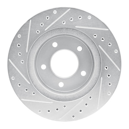 R1 Concepts R1 87-90 Dodge DAKOTA 4WD Front Left Drilled & Slotted Silver Brake Rotor