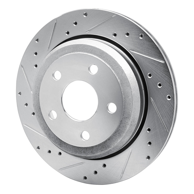R1 Concepts R1 11-25 Dodge Durango Rear Left Drilled & Slotted Silver Brake Rotor