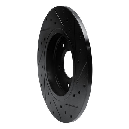R1 Concepts R1 05-05 Buick Terraza Rear Left Drilled & Slotted Black Brake Rotor