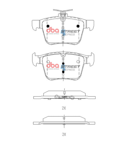 DBA 15-21 VW Golf MK7 Street Series Rear Brake Pads