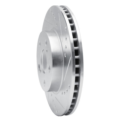 R1 Concepts R1 94-00 Toyota Celica Front Right Drilled & Slotted Silver Brake Rotor
