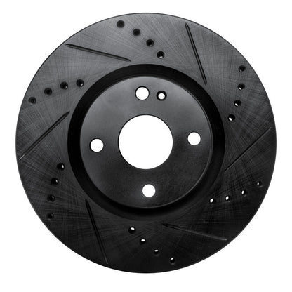 R1 Concepts R1 16-25 Fiat 124 Spider Front Right Drilled & Slotted Black Brake Rotor