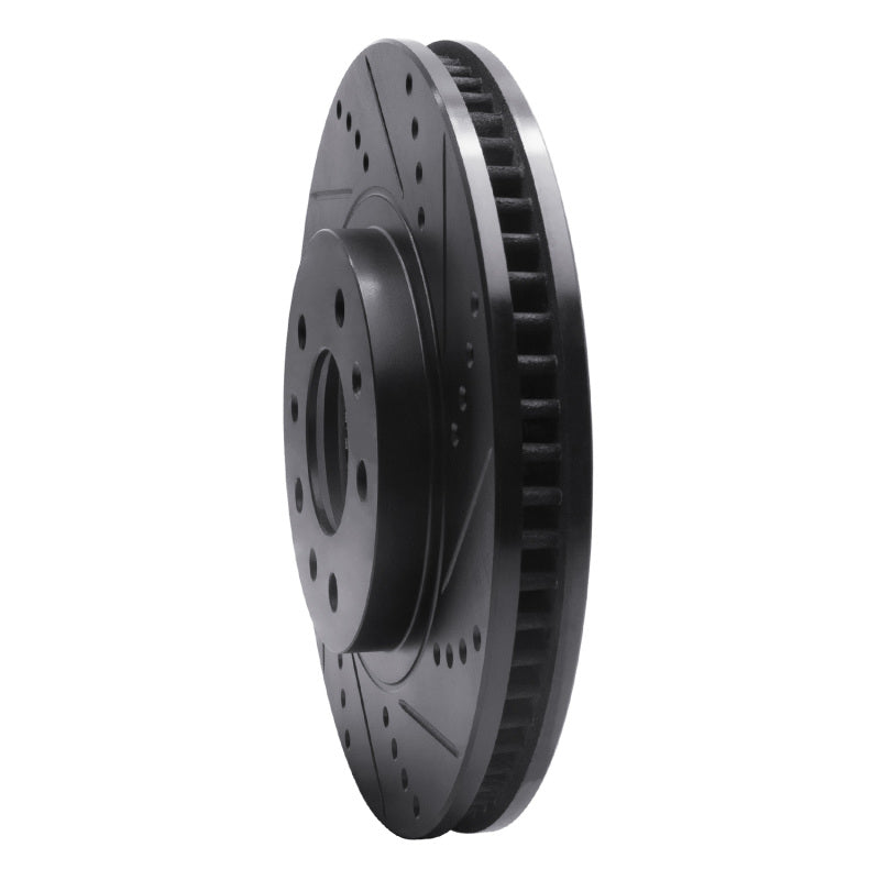 R1 Concepts R1 03-07 Cadillac CTS Front Right Drilled & Slotted Black Brake Rotor