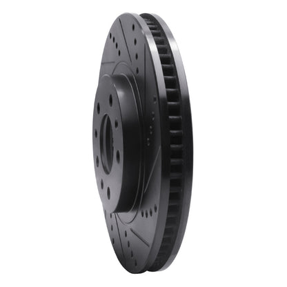R1 Concepts R1 03-07 Cadillac CTS Front Right Drilled & Slotted Black Brake Rotor