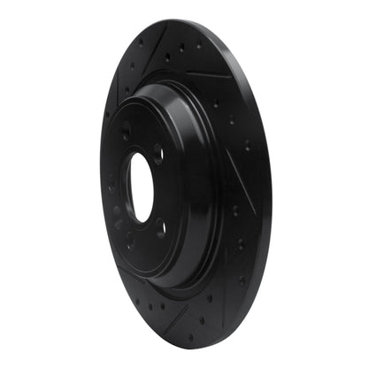 R1 Concepts R1 07-18 Volvo V60 Cross Country Rear Left Drilled & Slotted Black Brake Rotor