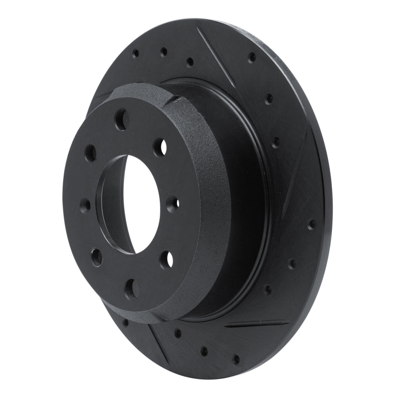 R1 Concepts R1 64-94 Alfa Romeo GTZ Rear Right Drilled & Slotted Black Brake Rotor