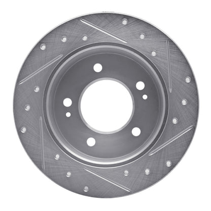 R1 Concepts R1 11-25 Hyundai Elantra Coupe Rear Left Drilled & Slotted Silver Brake Rotor