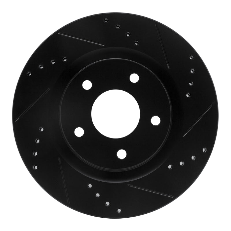 R1 Concepts R1 11-19 Nissan Juke Front Right Drilled & Slotted Black Brake Rotor