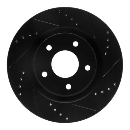 R1 Concepts R1 11-19 Nissan Juke Front Right Drilled & Slotted Black Brake Rotor