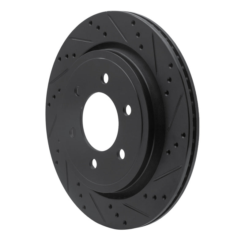 R1 Concepts R1 15-17 Ford F-150 RWD Rear Right Drilled & Slotted Black Brake Rotor