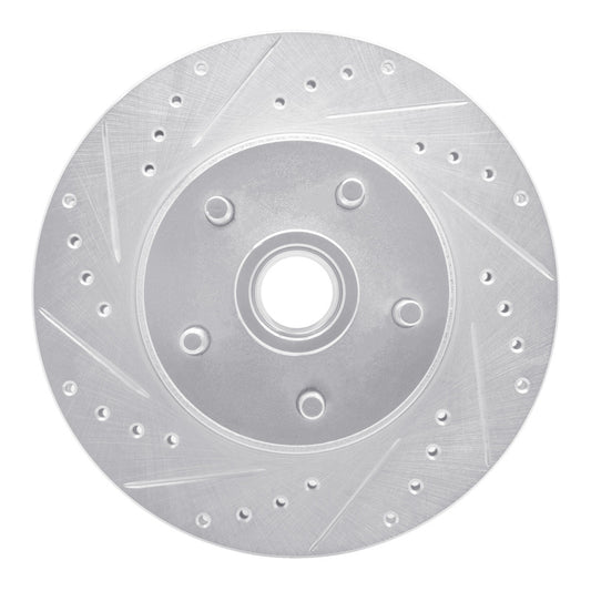 R1 Concepts R1 68-70 Ford Falcon Front Left Drilled & Slotted Silver Brake Rotor