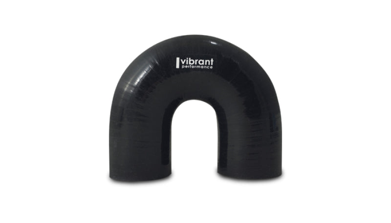 Vibrant 4 Ply Reinforced Silicone Elbow Connector - 3in ID x 4.25in Leg 180 Deg Elbow (BLACK)