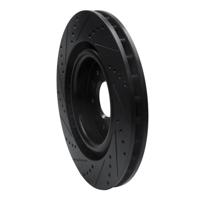 R1 Concepts R1 00-06 Jaguar XKR Front Right Drilled & Slotted Black Brake Rotor