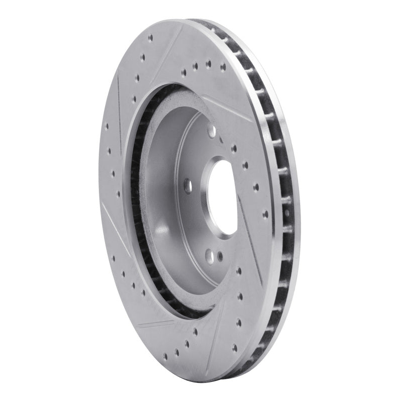 R1 Concepts R1 06-17 Suzuki Grand Vitara Front Right Drilled & Slotted Silver Brake Rotor
