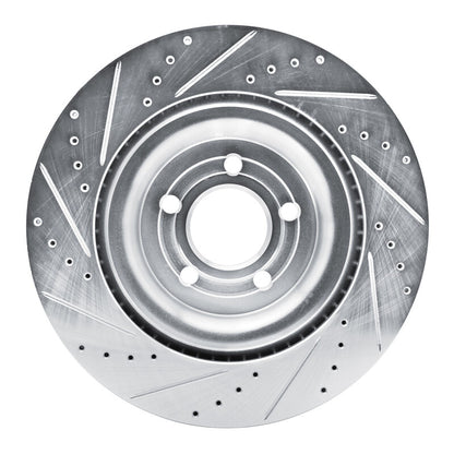 R1 Concepts R1 20-25 Ford Explorer Rear Right Drilled & Slotted Silver Brake Rotor