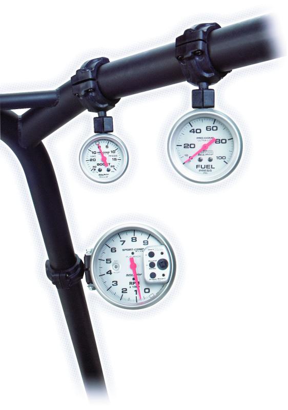 AutoMeter Gauge Mount Roll Pod For 1.75in. Roll Cage Fits 5in. Pedestal Tach Black