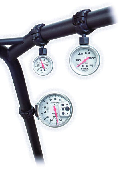 AutoMeter Gauge Mount Roll Pod For 1.75in. Roll Cage Fits 5in. Pedestal Tach Black
