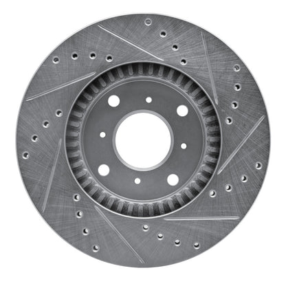 R1 Concepts R1 92-96 Honda Prelude Front Left Drilled & Slotted Silver Brake Rotor