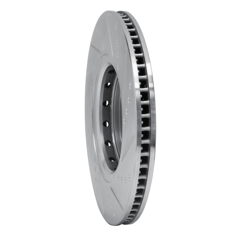 R1 Concepts R1 16-22 Acura ILX Front Left Drilled & Slotted Silver Brake Rotor