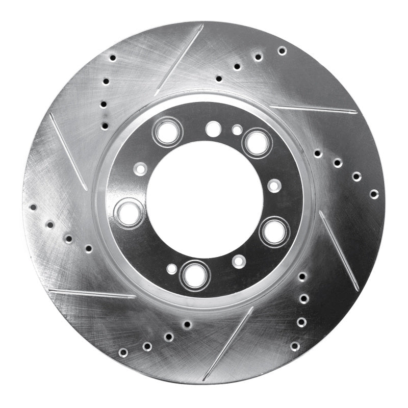 R1 Concepts R1 99-23 Porsche 911 Right Rear Drilled & Slotted Silver Brake Rotor