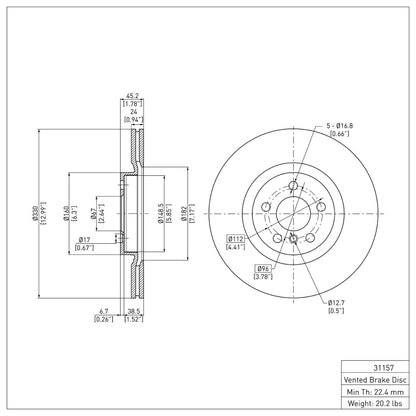 DFC 15-25 BMW 228I xDrive Gran Coupe Front Brake Rotor