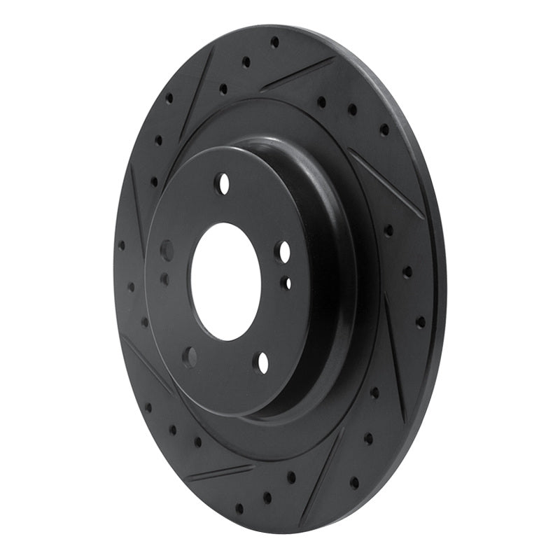 R1 Concepts R1 13-25 Mitsubishi Eclipse Cross Rear Left Drilled & Slotted Black Brake Rotor