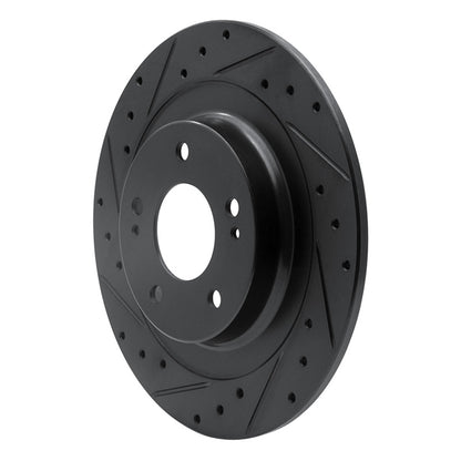 R1 Concepts R1 13-25 Mitsubishi Eclipse Cross Rear Left Drilled & Slotted Black Brake Rotor