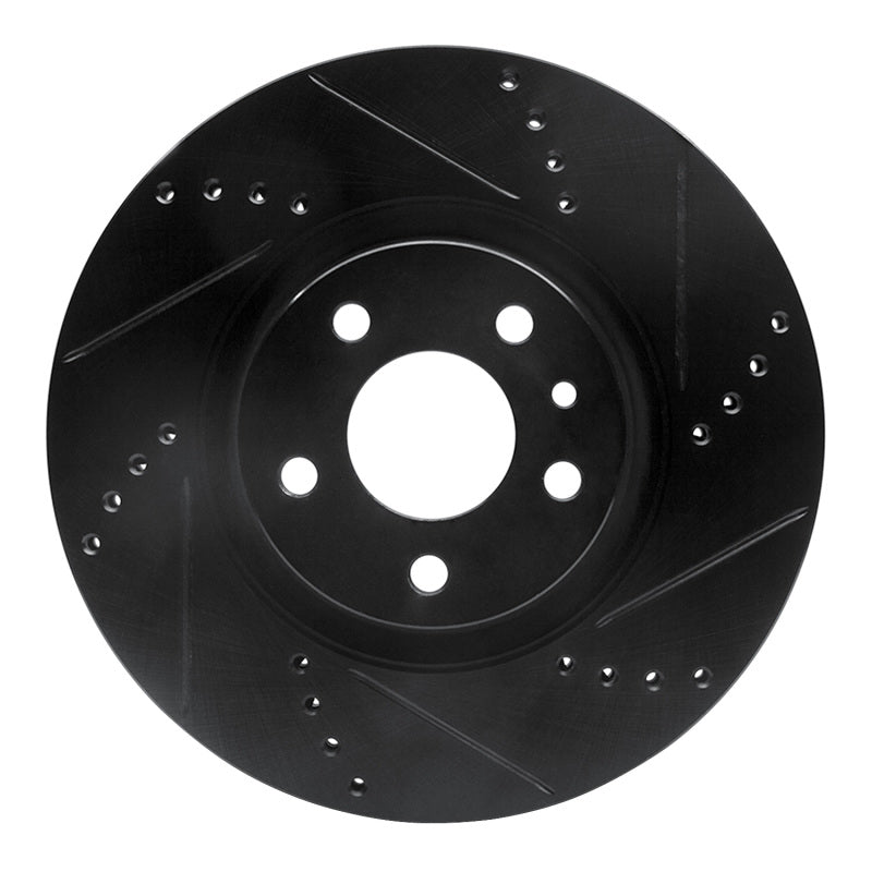 R1 Concepts R1 91-20 Alfa Romeo 164 Front Right Drilled & Slotted Black Brake Rotor