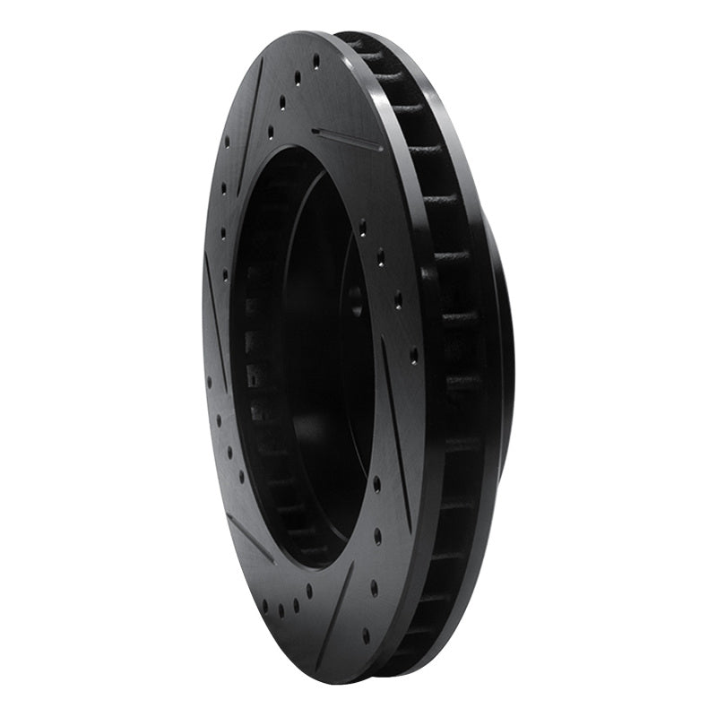 R1 Concepts R1 94-99 Dodge Ram 1500 Pickup Front Right Drilled & Slotted Black Brake Rotor